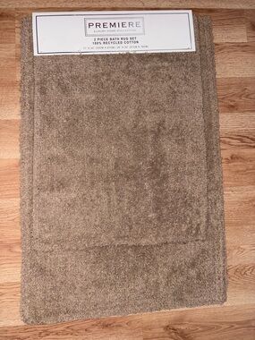 Premier Plush 2-Piece Bath Rug Set in Taupe